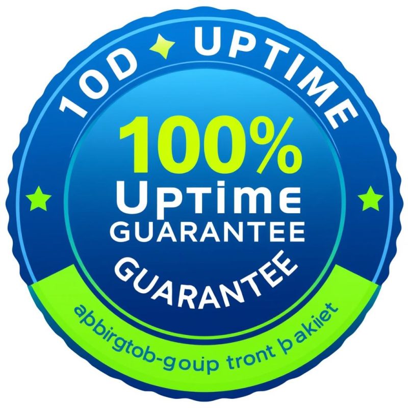 100% uptime guarantee badge for Helium10 group buy service