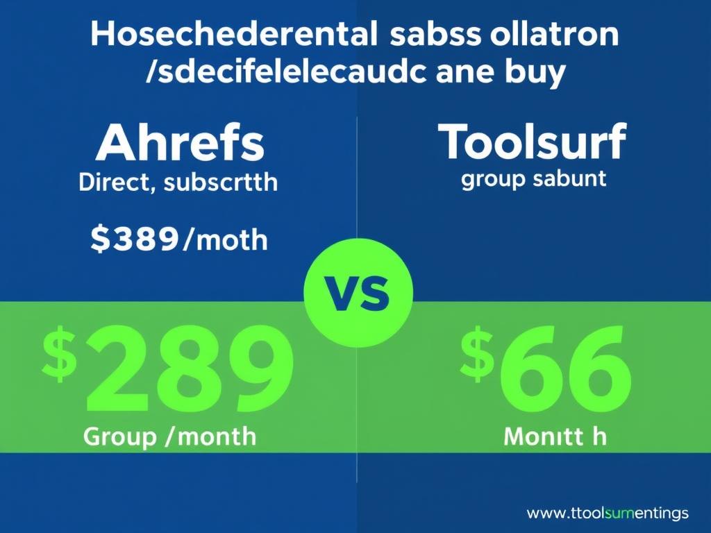 Comparison between direct Ahrefs subscription and Toolsurf's group buy pricing Comparison between direct Ahrefs subscription and Toolsurf's group buy pricing