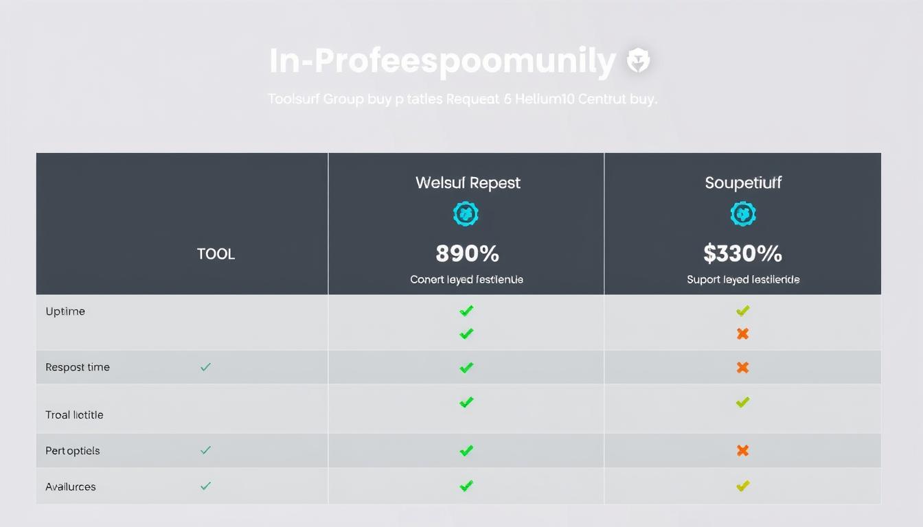Comparison chart showing Toolsurf's Helium10 group buy advantages over competitors