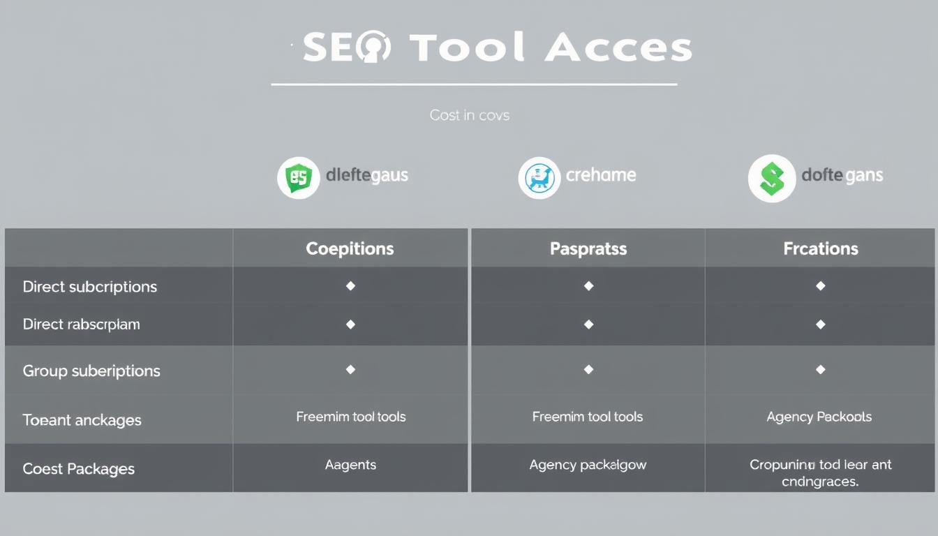 Comparison of different SEO tool access methods showing cost differences Comparison of different SEO tool access methods showing cost differences