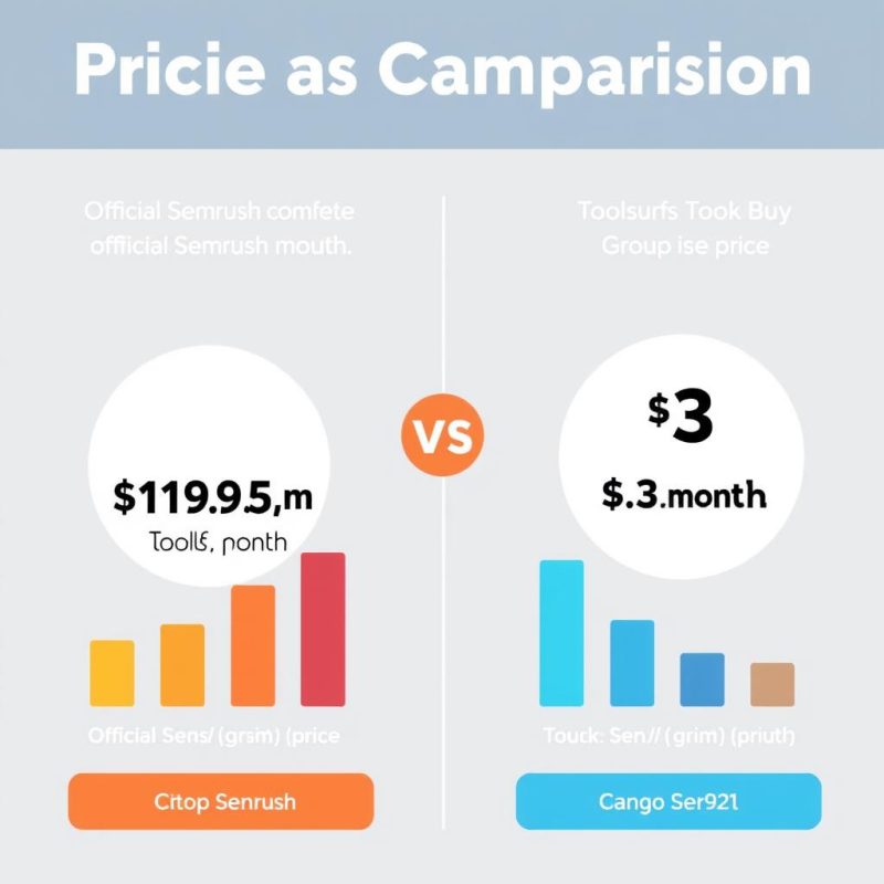 Cost comparison between official Semrush pricing and group buy pricing