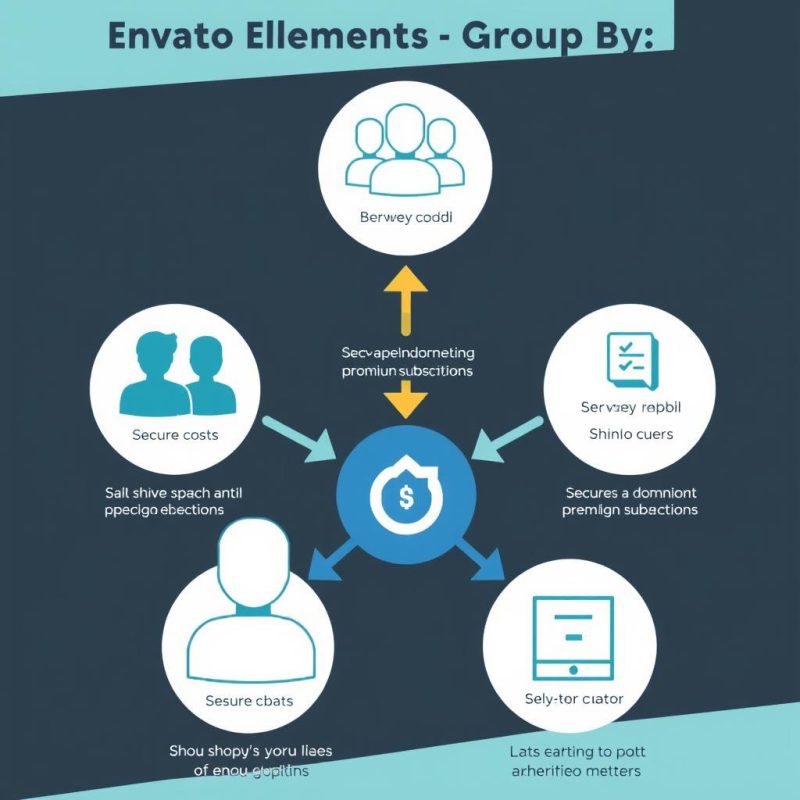 Diagram showing how Envato Elements group buy works with shared access Diagram showing how Envato Elements group buy works with shared access