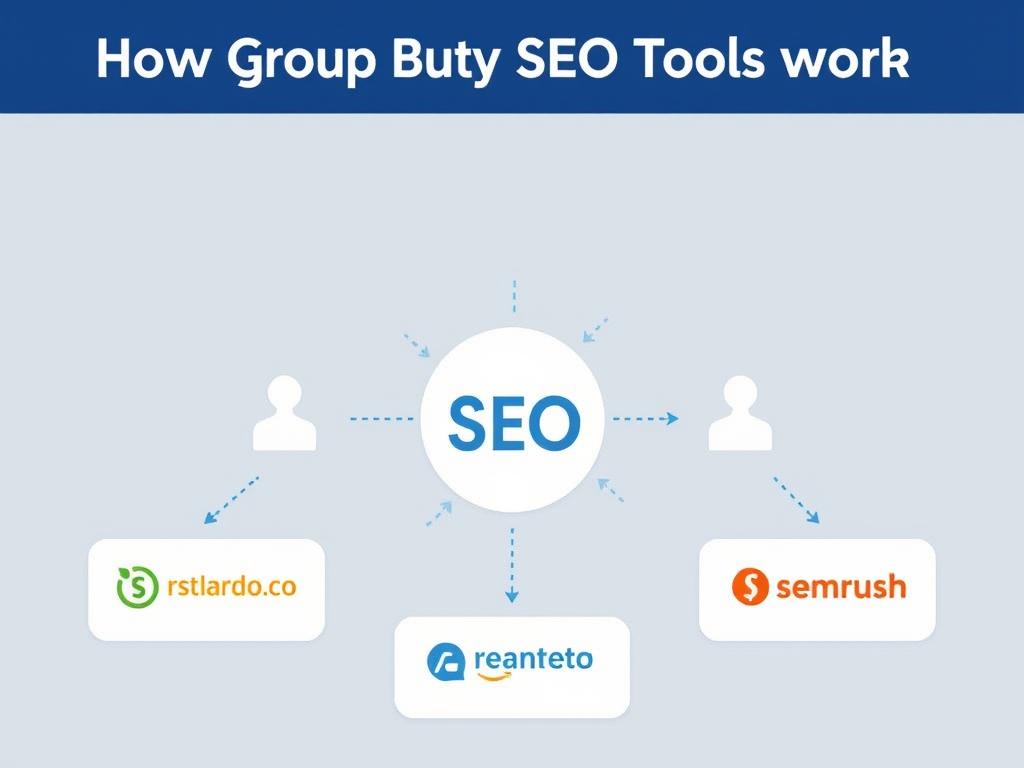 Diagram showing how group buy SEO tools work
