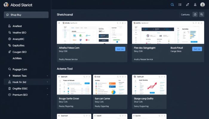 Group Buy SEO Tools dashboard showing Ahrefs and Semrush interfaces