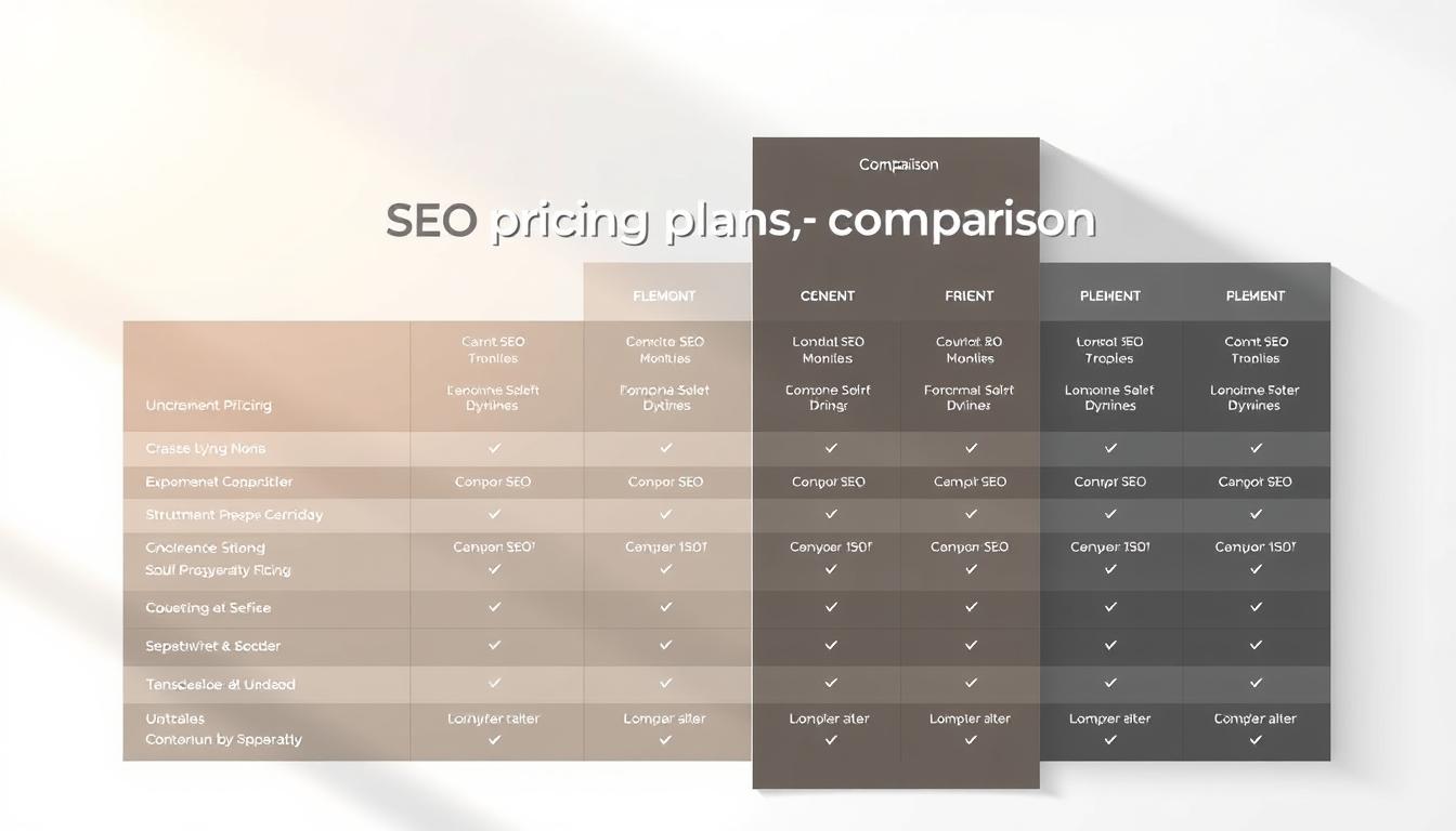 SEO pricing plans comparison