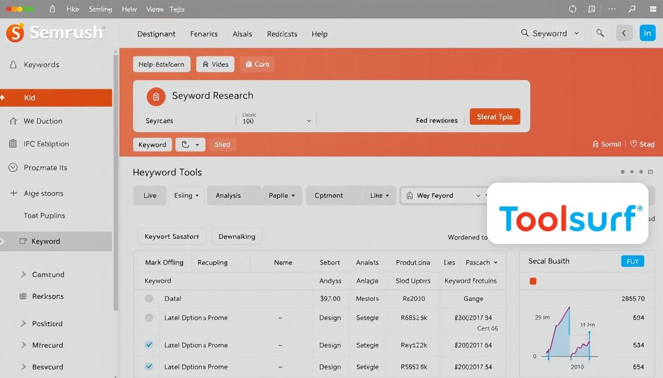 Toolsurf Semrush group buy dashboard showing keyword research tools