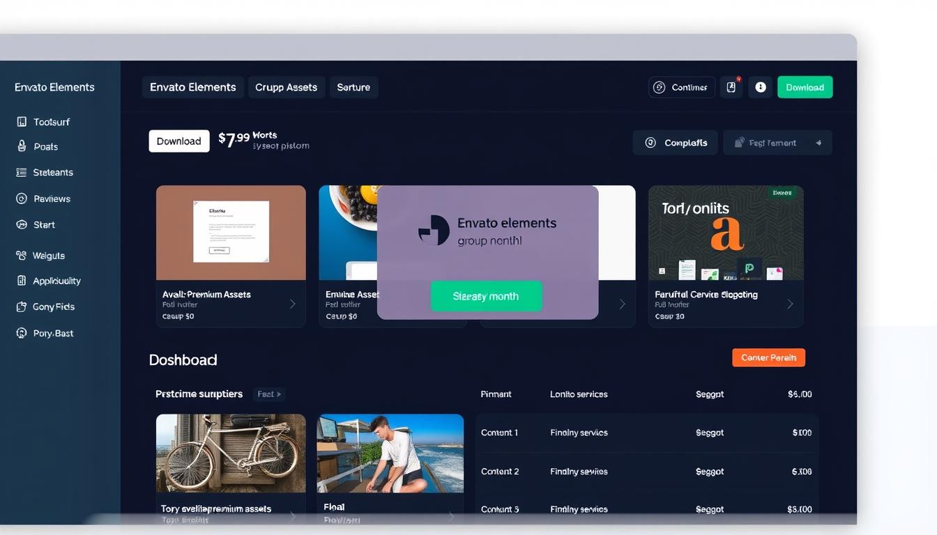 Toolsurf's Envato Elements group buy dashboard showing accessible premium assets Toolsurf's Envato Elements group buy dashboard showing accessible premium assets