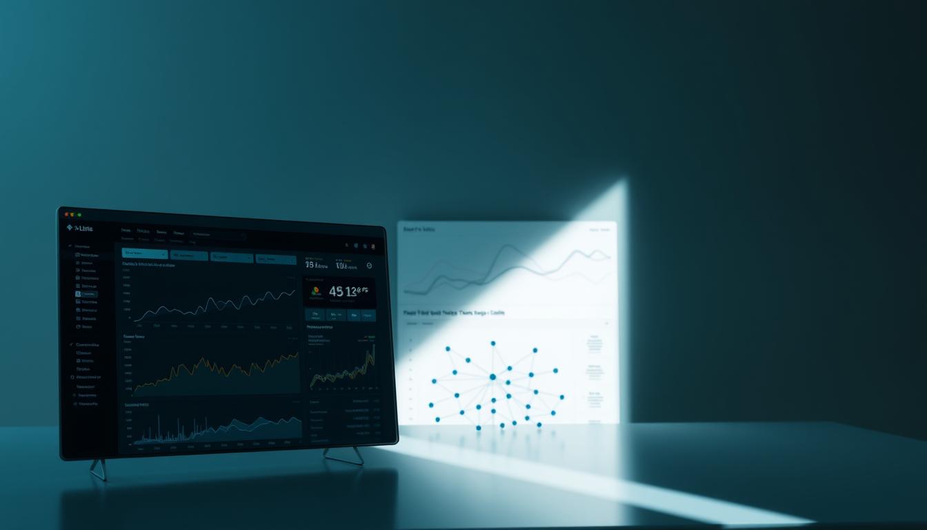 A detailed backlink profile showcasing a comprehensive analysis of hyperlinks pointing to a website, presented against a sleek, modern backdrop. The scene is illuminated by soft, directional lighting that casts subtle shadows, emphasizing the intricate data visualizations. The foreground features a series of interactive graphs and charts, providing insights into the site's linking patterns, authority, and overall backlink health. The middle ground depicts a stylized network diagram, illustrating the interconnected nature of the website's backlink landscape. In the background, a muted, minimalist environment suggests the technological and analytical nature of the task at hand, creating an atmosphere of professionalism and attention to detail. Backlink profile