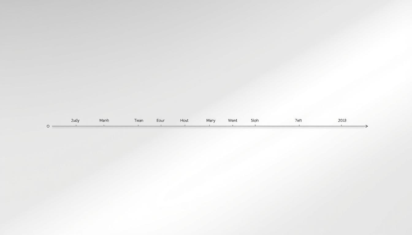 A digital timeline stretching across a clean, minimalist background. Months are represented by a series of elegant icons, each with a distinct shape and color. The timeline flows from left to right, with a subtle sense of depth and perspective. Soft, directional lighting illuminates the scene, casting subtle shadows and highlights that add depth and dimension. The overall aesthetic is modern, sophisticated, and visually engaging, perfectly suited to illustrate the "Timeline and Milestones" section of the article.