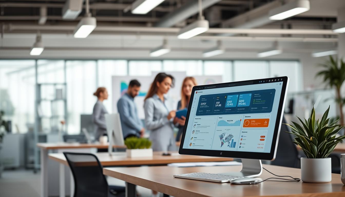 A modern group buy system with an intuitive user interface. A sleek, minimalist desktop computer setup in the foreground, with a clean workspace and natural lighting. The screen displays a well-organized dashboard with clear navigation options, allowing seamless access to group buy features. In the middle ground, a team of professionals collaborating on a group buy project, their expressions engaged and focused. The background showcases a vibrant, tech-savvy office environment, with subtle nods to the group buy industry such as charts, graphs, and subtle branding elements. The overall atmosphere conveys efficiency, professionalism, and a sense of collective progress.