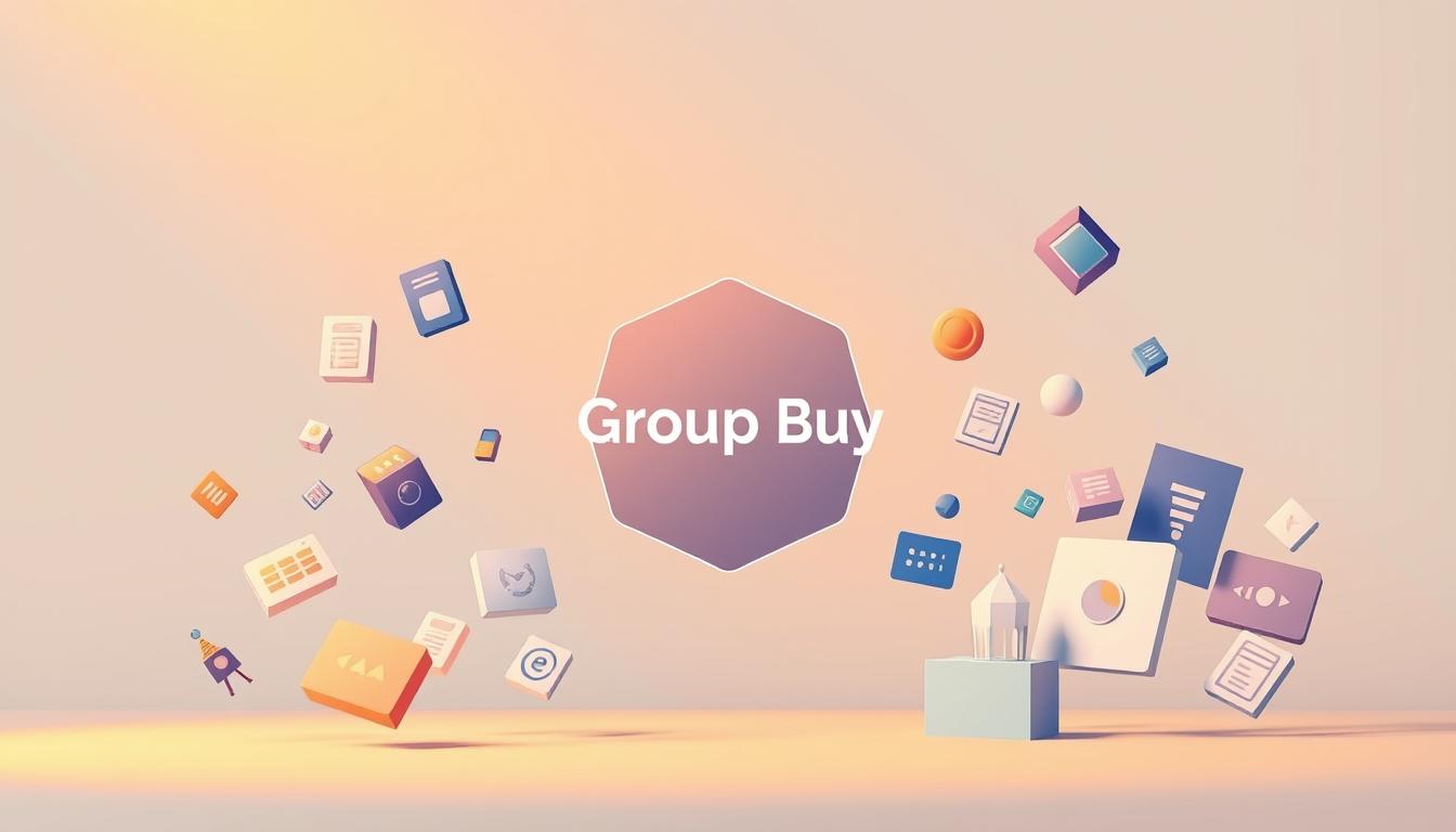 A modern, minimalist illustration of an Envato Elements group buy plan. In the foreground, an assortment of diverse digital assets - icons, graphics, templates - float in a crisp, clean composition. In the middle ground, a sleek, geometric shape represents the group buy concept, its facets reflecting the variety of content. The background features a subtle gradient, hinting at the affordable pricing and accessibility of the group buy. Warm, diffused lighting casts a soft, premium glow over the scene, conveying a sense of value and quality. The overall aesthetic is sophisticated, professional, and on-brand for Envato Elements. A modern, minimalist illustration of an Envato Elements group buy plan. In the foreground, an assortment of diverse digital assets - icons, graphics, templates - float in a crisp, clean composition. In the middle ground, a sleek, geometric shape represents the group buy concept, its facets reflecting the variety of content. The background features a subtle gradient, hinting at the affordable pricing and accessibility of the group buy. Warm, diffused lighting casts a soft, premium glow over the scene, conveying a sense of value and quality. The overall aesthetic is sophisticated, professional, and on-brand for Envato Elements.