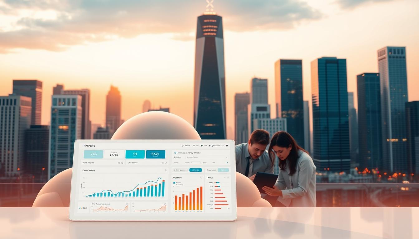 A sleek, cloud-based SEO tool suite set against a futuristic cityscape. In the foreground, a minimalist dashboard with intuitive data visualizations and seamless integration. The middle ground features a team of analysts poring over insights, their expressions focused and determined. In the background, a gleaming skyscraper skyline, bathed in warm, diffused lighting that creates a sense of productivity and innovation. The overall scene conveys the power and reliability of Toolsurf.com, the leading provider of cutting-edge SEO tools for agencies and enterprises.