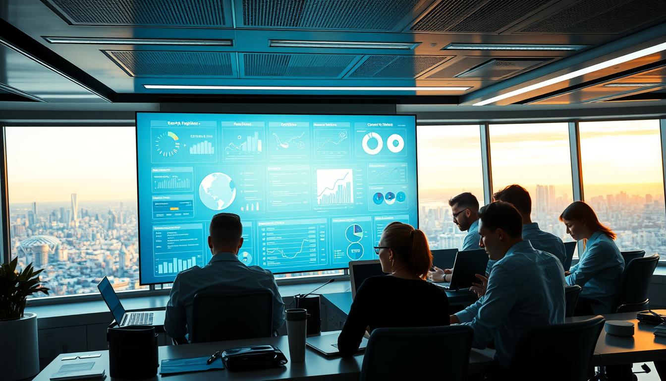 A sleek, futuristic workspace with an array of cutting-edge SEO tools on display. In the foreground, a group of professionals collaborating on their laptops, their faces filled with a sense of focus and determination. The middle ground showcases a large interactive display, projecting visualizations of search engine metrics and website analytics. In the background, a panoramic window offers a breathtaking cityscape, bathed in the warm glow of natural lighting. The overall atmosphere exudes a vibe of productivity, innovation, and a shared passion for empowering digital marketing efforts. Keywords: "group buy seo tools support"