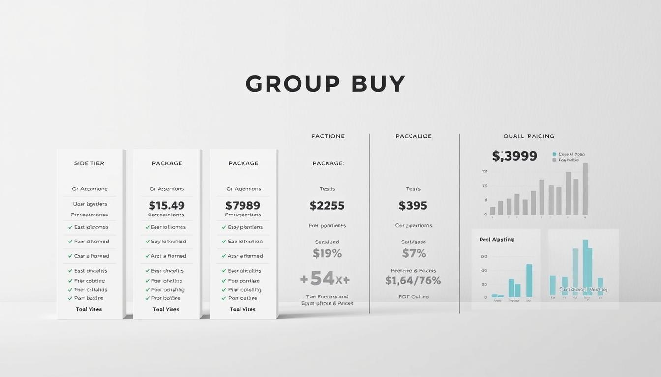 A sleek, minimalist infographic showcasing the side-by-side pricing and package details of a Toolsurf group buy. The foreground features clean, evenly-spaced columns highlighting the various tiers, their corresponding prices, and feature breakdowns. The middle ground displays elegant data visualization elements like charts and graphs to convey the comparative savings. The background maintains a subtle, neutral tone, allowing the key information to take center stage. Soft, diffused lighting creates a professional, high-quality feel. Captured at a low angle to emphasize the authoritative, data-driven nature of the content. "group buy pricing comparison"