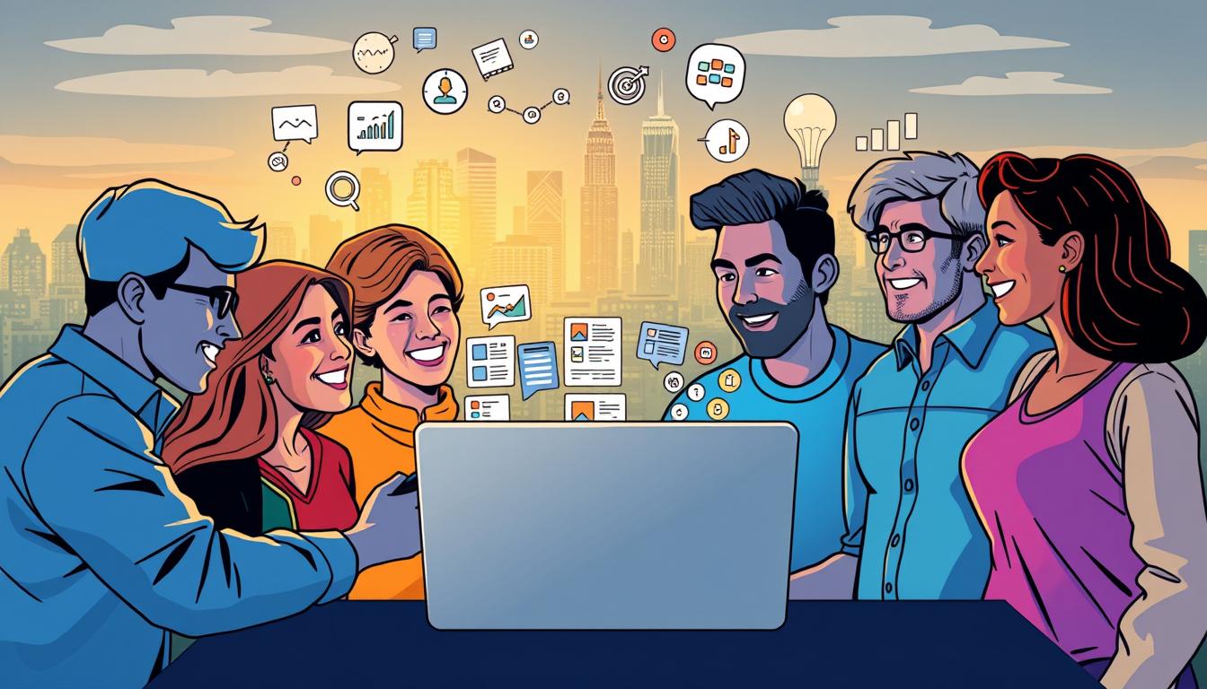 A vibrant, upbeat illustration depicting the diverse individuals who benefit most from accessing a WooRank group buy. In the foreground, a group of small business owners, freelancers, and digital marketers enthusiastically discuss the platform's features, their faces lit by the glow of a large laptop screen. In the middle ground, an array of productivity tools, analytics dashboards, and SEO optimizers surround them, hinting at the value unlocked through group buying. The background features a bustling city skyline, symbolizing the wide-reaching impact of leveraging WooRank's collaborative pricing model. The overall mood is one of collaboration, empowerment, and the rewards of pooling resources to access enterprise-grade tools.