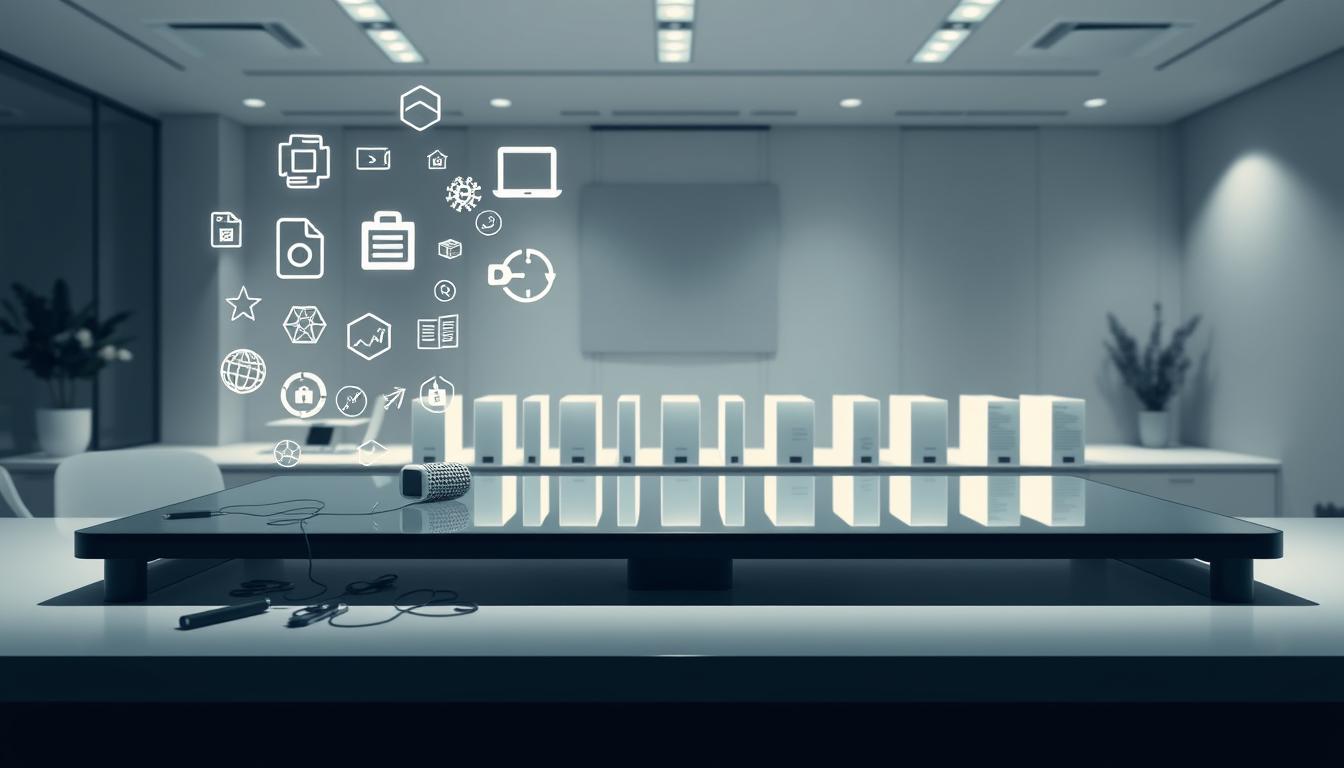 A visually stunning illustration of SEO tools categories, showcasing a meticulously arranged display on a sleek, modern desktop. In the foreground, an array of SEO-related icons and symbols hover above a glass-topped table, casting subtle shadows. The middle ground features a series of neatly organized folders and digital files, representing the diverse range of tools available. In the background, a minimalist office setting with clean lines and neutral tones provides a serene, professional backdrop. Soft, diffused lighting illuminates the scene, creating a sense of depth and emphasis on the central elements. The overall composition conveys a sense of organization, efficiency, and the comprehensive nature of the Toolsurf platform's SEO tool offerings. Alt-text: SEO tools categories
