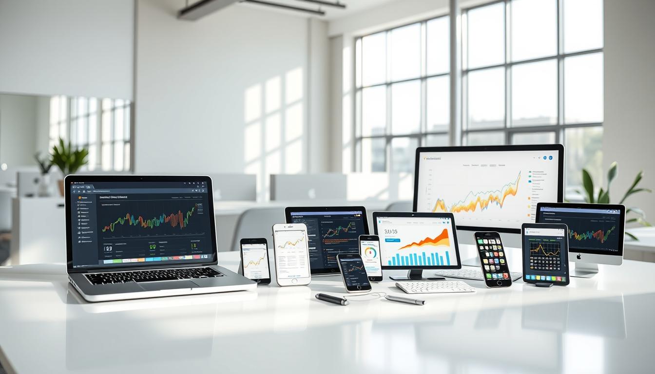 A well-lit, high-resolution scene showcasing a diverse collection of premium SEO tools and software neatly arranged on a sleek, modern workspace. In the foreground, a laptop displays insightful analytics, while in the middle ground, various mobile devices and desktop computers demonstrate the cross-platform compatibility of the tools. The background features a clean, minimalist office setting with large windows, allowing natural light to flood the space and create a sense of openness and efficiency. The overall atmosphere conveys a cost-effective, streamlined approach to accessing powerful SEO solutions through collaborative group purchasing.
