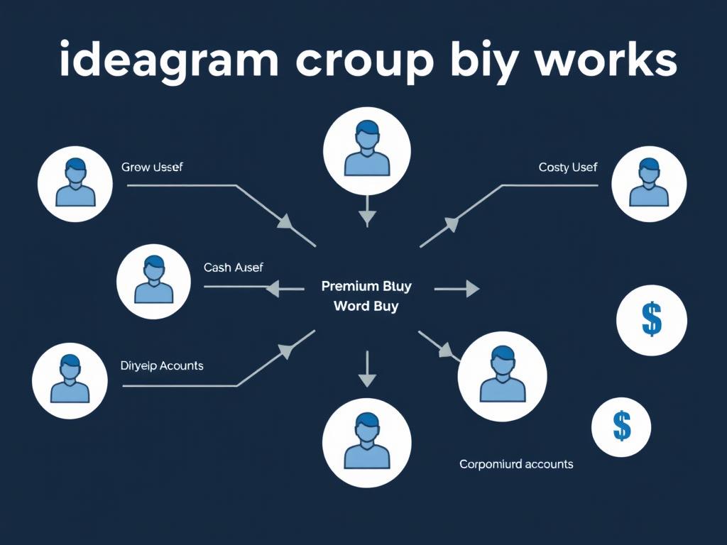 Diagram showing how ideogram group buy works with multiple users sharing one premium account Diagram showing how ideogram group buy works with multiple users sharing one premium account