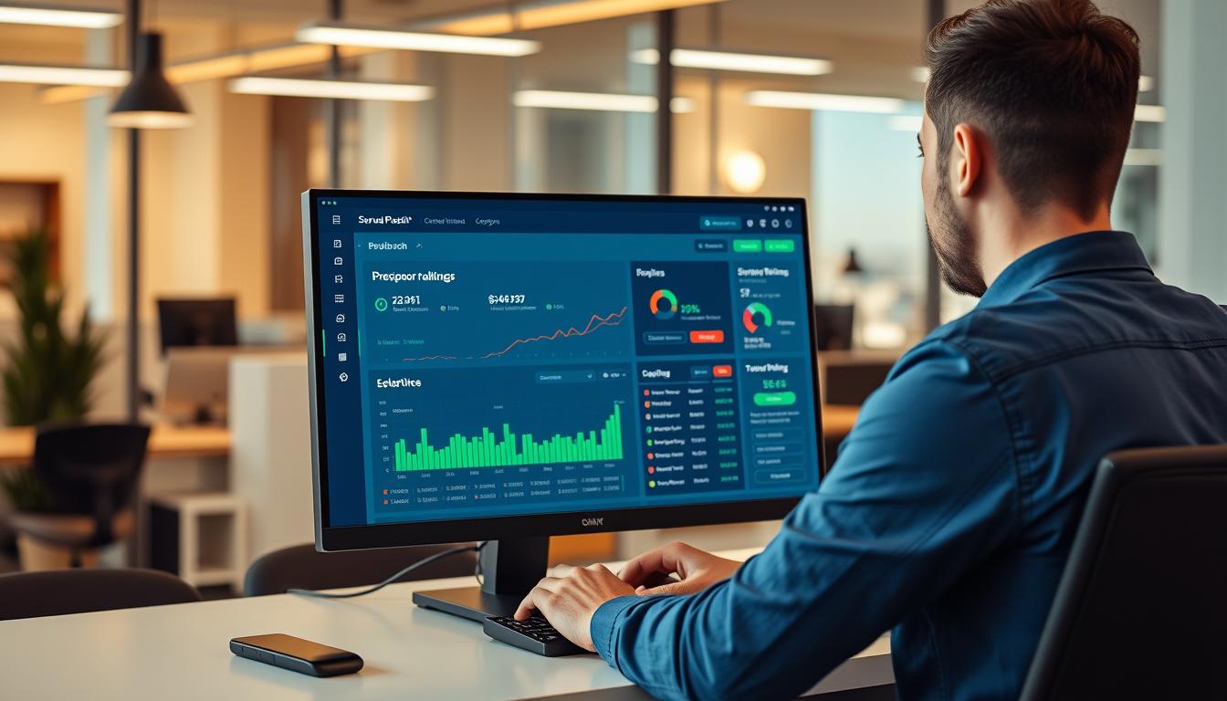 Digital marketer using SEMrush group buy tools to analyze website performance and keyword rankings