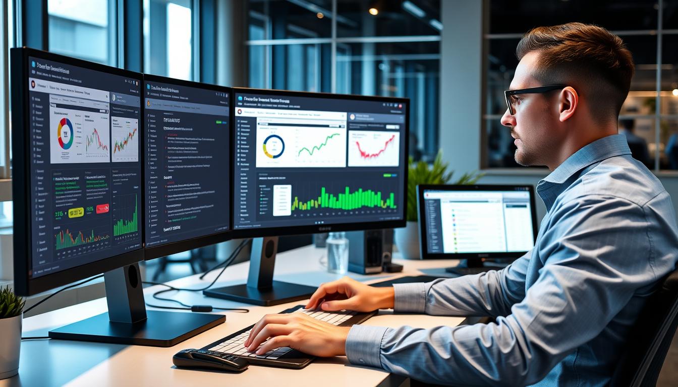 Digital marketer using SEO group buy tools to improve website rankings