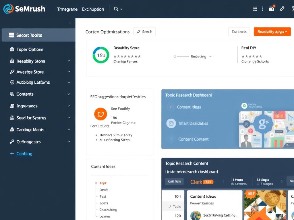 SEMrush content marketing toolkit showing content optimization recommendations