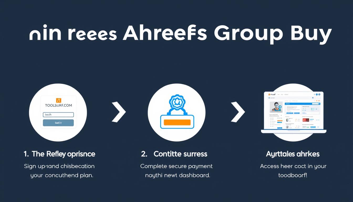 Step-by-step illustration of how to join toolsurf.com's Ahrefs group buy service Step-by-step illustration of how to join toolsurf.com's Ahrefs group buy service
