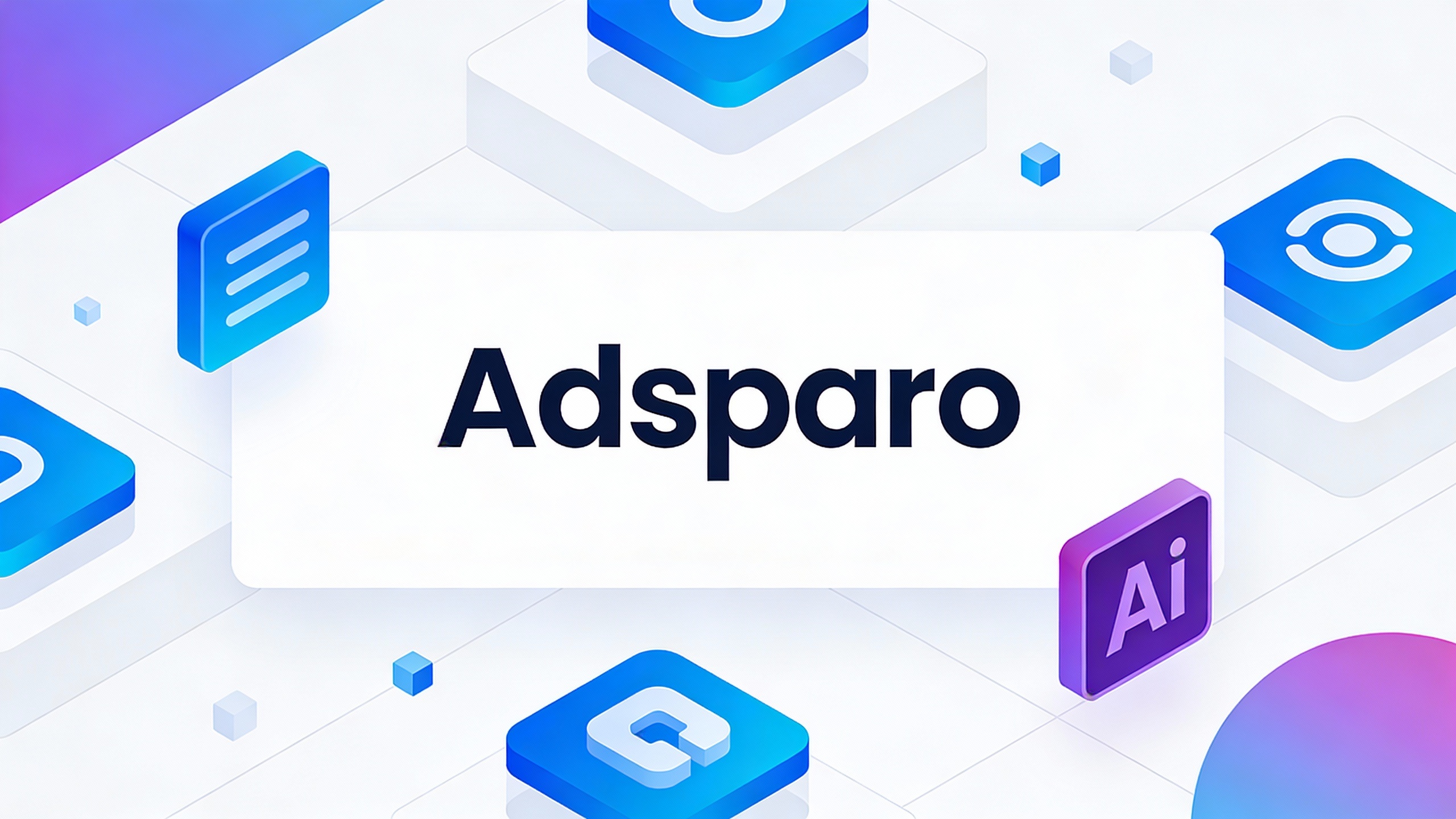 Adsparo Adsparo - Hero banner with bold title text