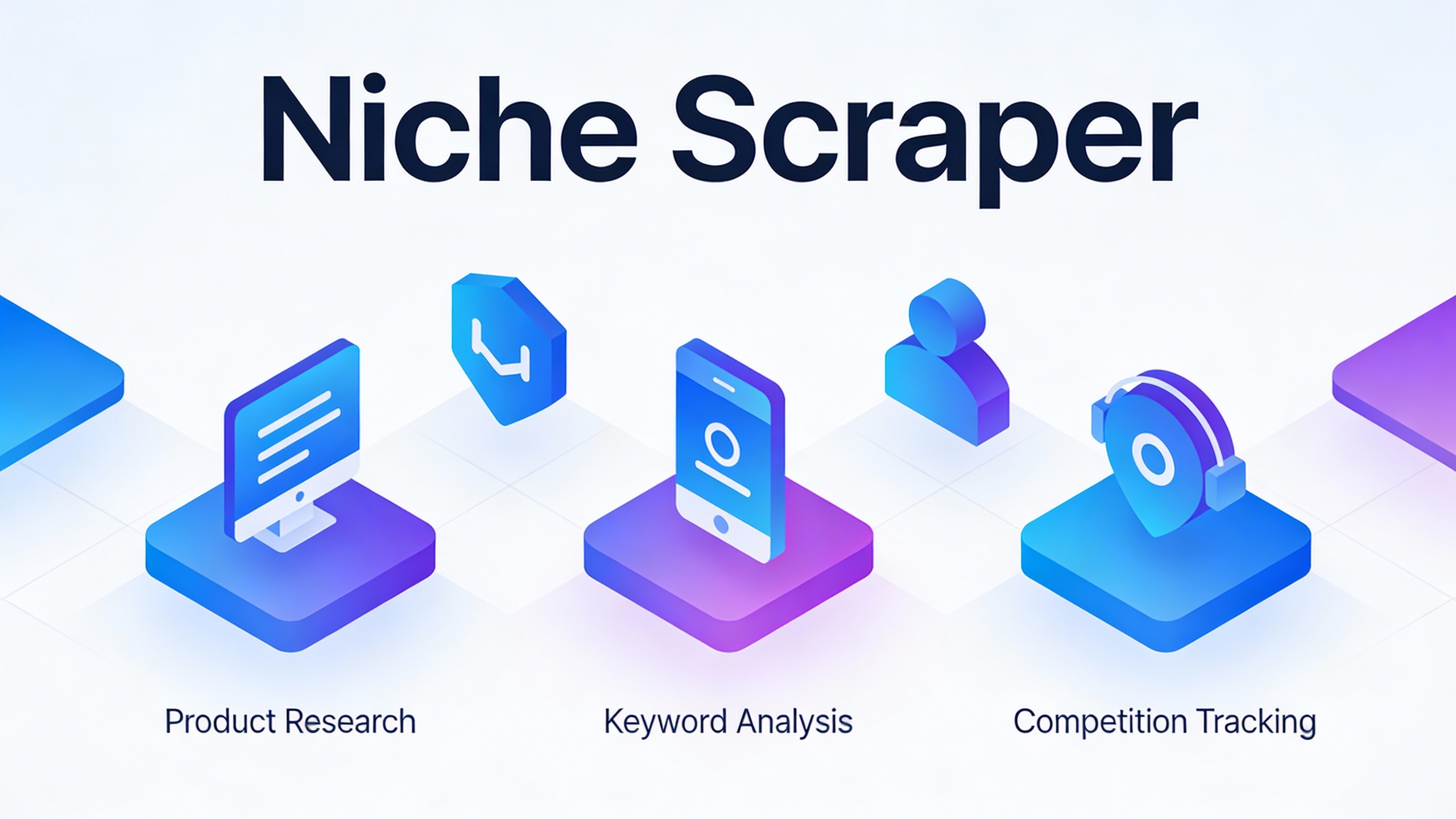 Niche Scraper Features - infographic style with icons