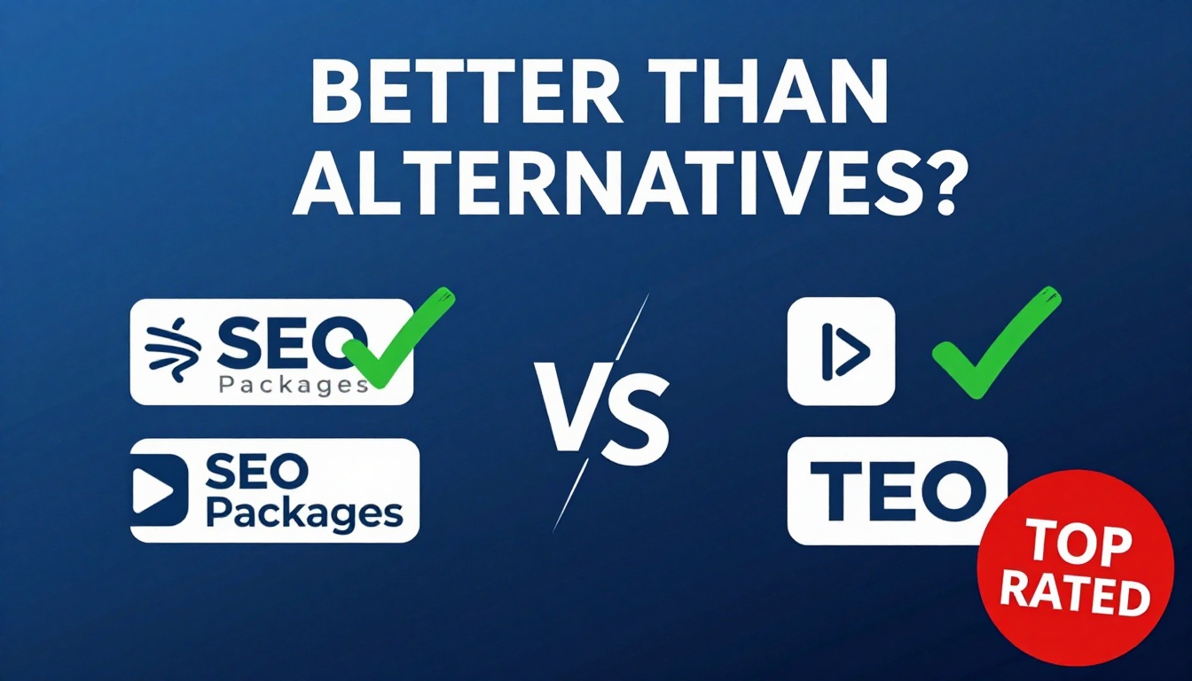 YouTube thumbnail marketing style. Bold text "BETTER THAN ALTERNATIVES?"
Affordable Seo Pack