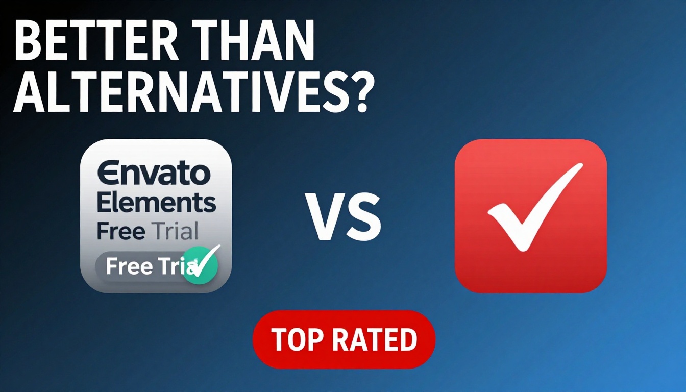 YouTube thumbnail marketing style. Bold text "BETTER THAN ALTERNATIVES?"
Envato Elements Fre