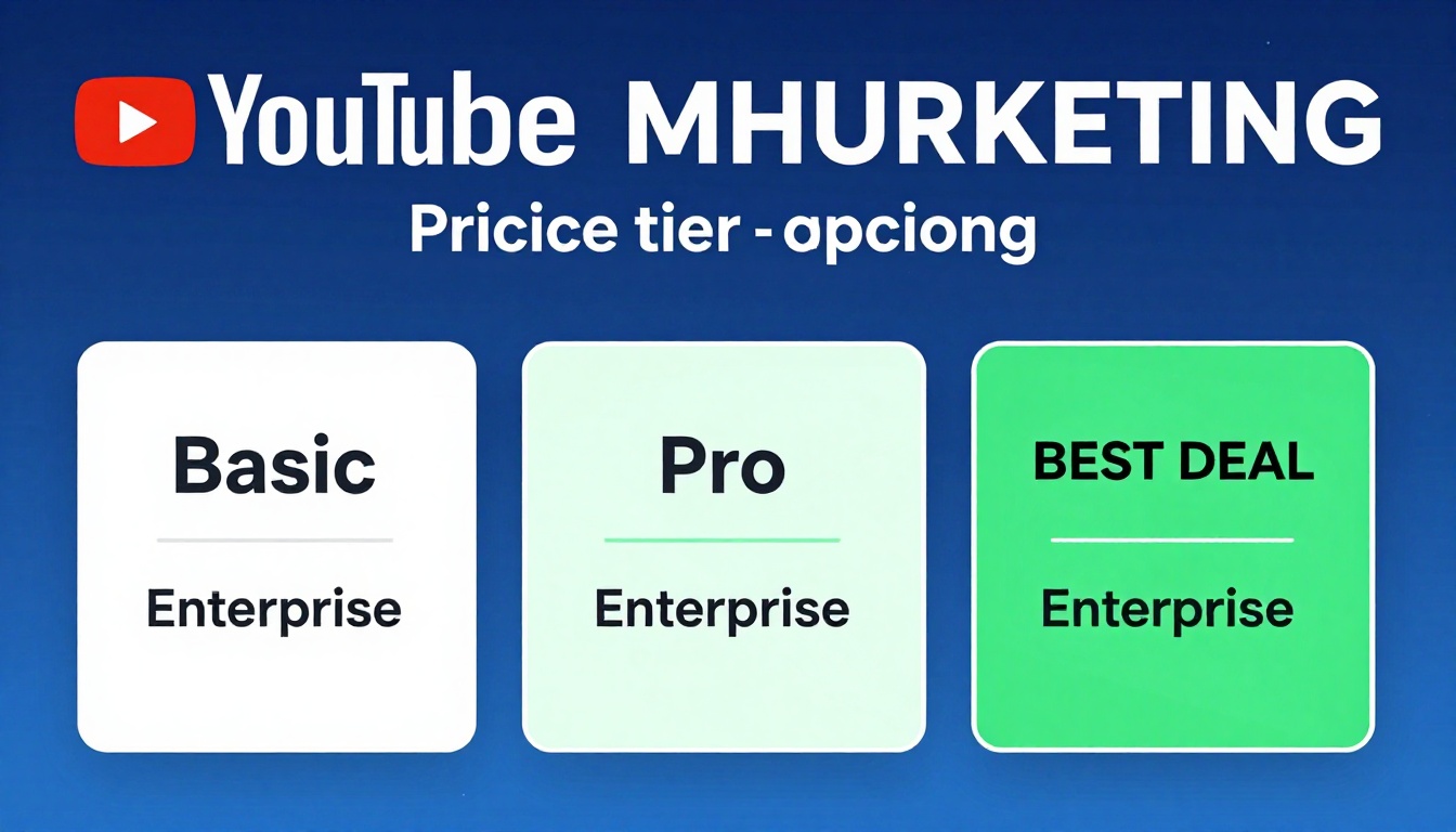 YouTube thumbnail marketing style. Pricing tier comparison visual.
Three pricing boxes: Basi