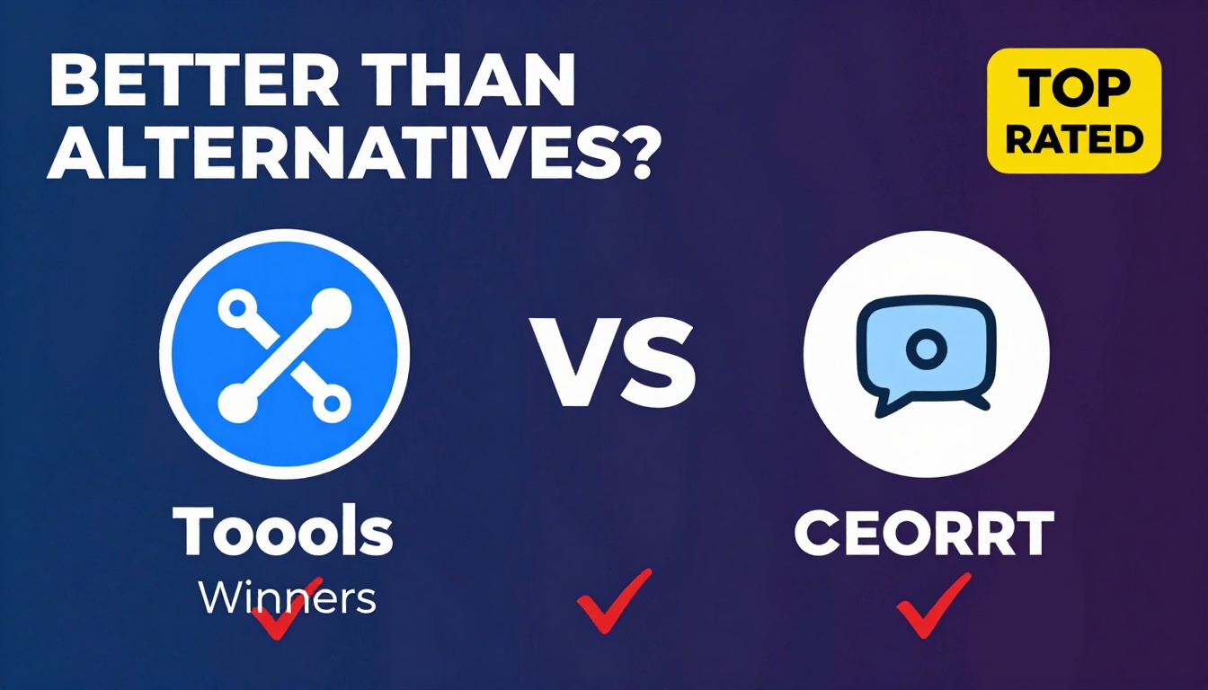 YouTube thumbnail marketing style. Bold text "BETTER THAN ALTERNATIVES?"
Group Tools icon vs