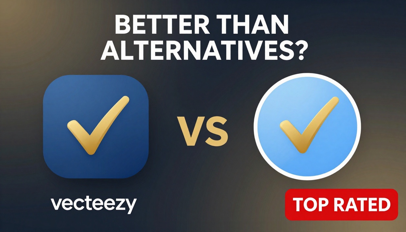 YouTube thumbnail marketing style. Bold text "BETTER THAN ALTERNATIVES?"
Is Vecteezy Safe ic