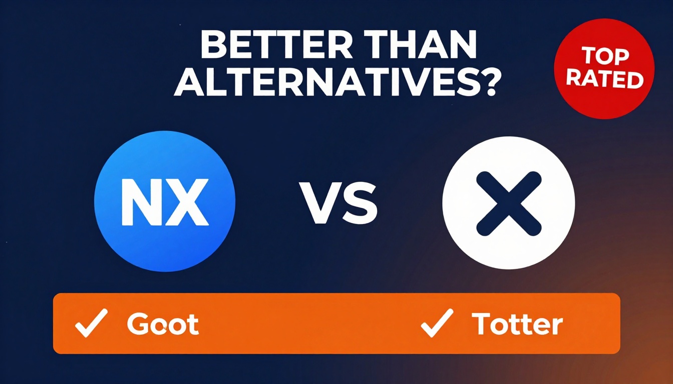 YouTube thumbnail marketing style. Bold text "BETTER THAN ALTERNATIVES?"
Nox Gpt icon vs com