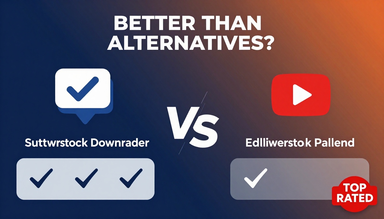 YouTube thumbnail marketing style. Bold text "BETTER THAN ALTERNATIVES?"
Shutterstock Downlo