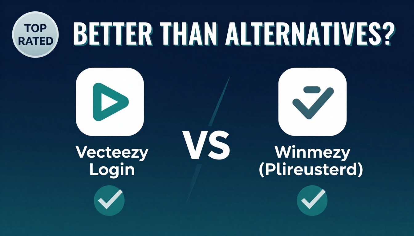 YouTube thumbnail marketing style. Bold text "BETTER THAN ALTERNATIVES?"
Vecteezy Login icon