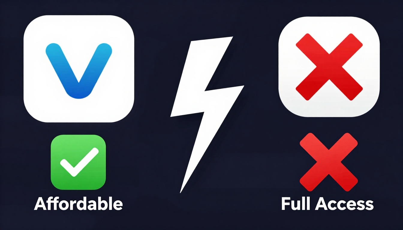 YouTube thumbnail marketing style. "VS" comparison layout.
Vyond Group Buy logo/icon on left