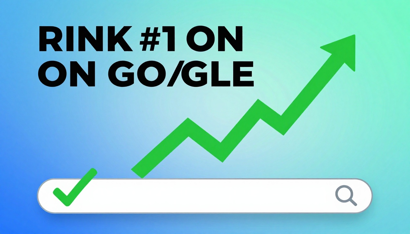 YouTube thumbnail marketing style. Bold text "RANK #1 ON GOOGLE" with Best Cheap Seo Tools Provider.