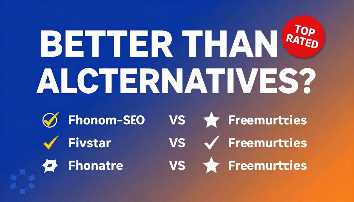 YouTube thumbnail marketing style. Bold text "BETTER THAN ALTERNATIVES?"
Fivestar Seo icon v