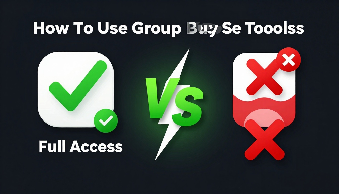 YouTube thumbnail marketing style. "VS" comparison layout.
How To Use Group Buy Seo Tools lo