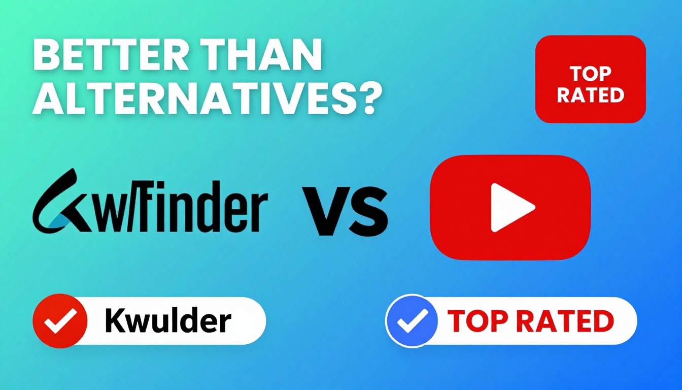 YouTube thumbnail marketing style. Bold text "BETTER THAN ALTERNATIVES?"
Kwfinder Alternativ
