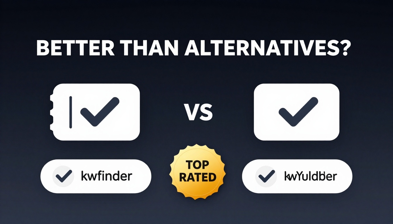 YouTube thumbnail marketing style. Bold text "BETTER THAN ALTERNATIVES?"
Kwfinder Coupon Cod