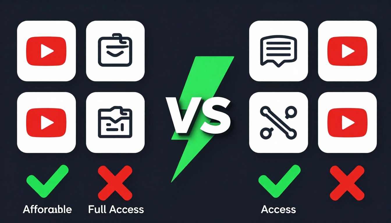 YouTube thumbnail marketing style. "VS" comparison layout.
Marketing Tools Group Buy logo/ic