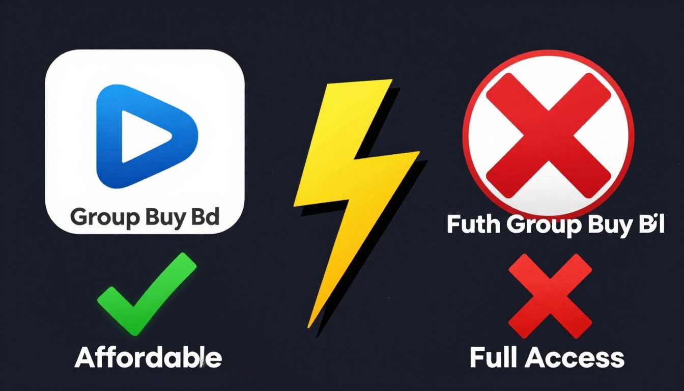 YouTube thumbnail marketing style. "VS" comparison layout.
Semrush Group Buy Bd logo/icon on