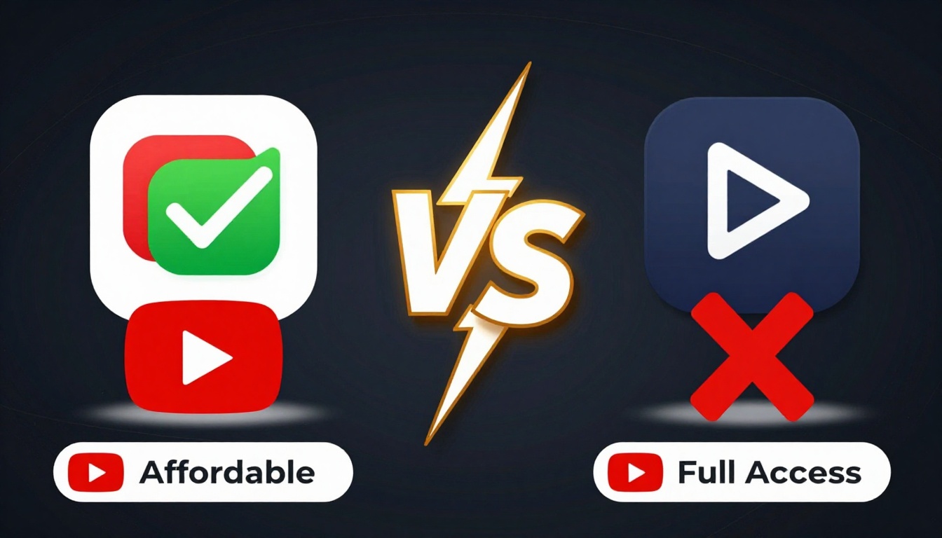 YouTube thumbnail marketing style. "VS" comparison layout.
Seo Tools Group Buy Cheap logo/ic