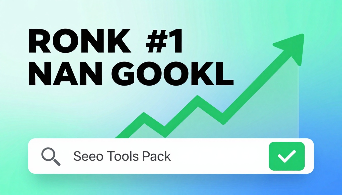 YouTube thumbnail marketing style. Bold text "RANK #1 ON GOOGLE" with Seo Tools Pack.
SEO gr