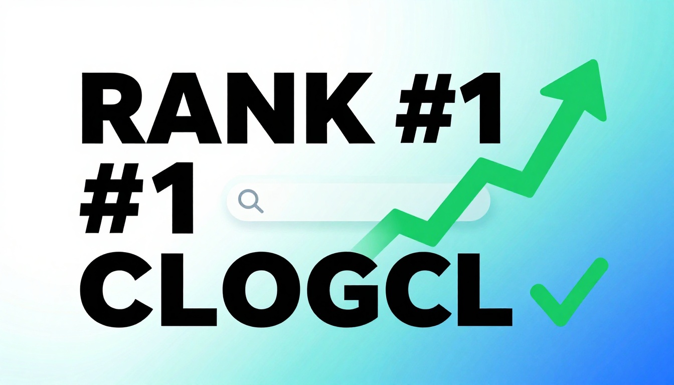 YouTube thumbnail marketing style. Bold text "RANK #1 ON GOOGLE" with Seo Tools Service.
SEO