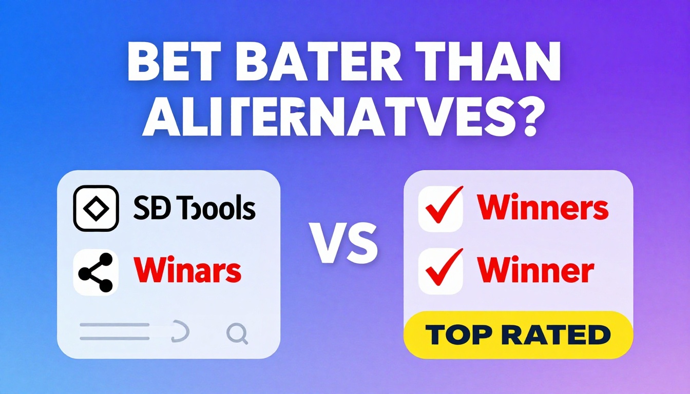 YouTube thumbnail marketing style. Bold text "BETTER THAN ALTERNATIVES?"
Seo Tools Subscript