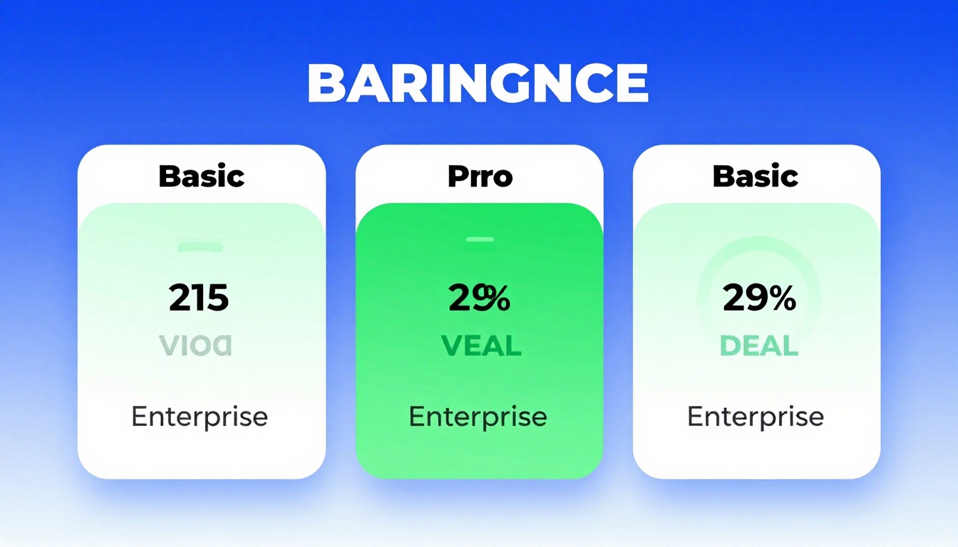 YouTube thumbnail marketing style. Pricing tier comparison visual.
Three pricing boxes: Basi
