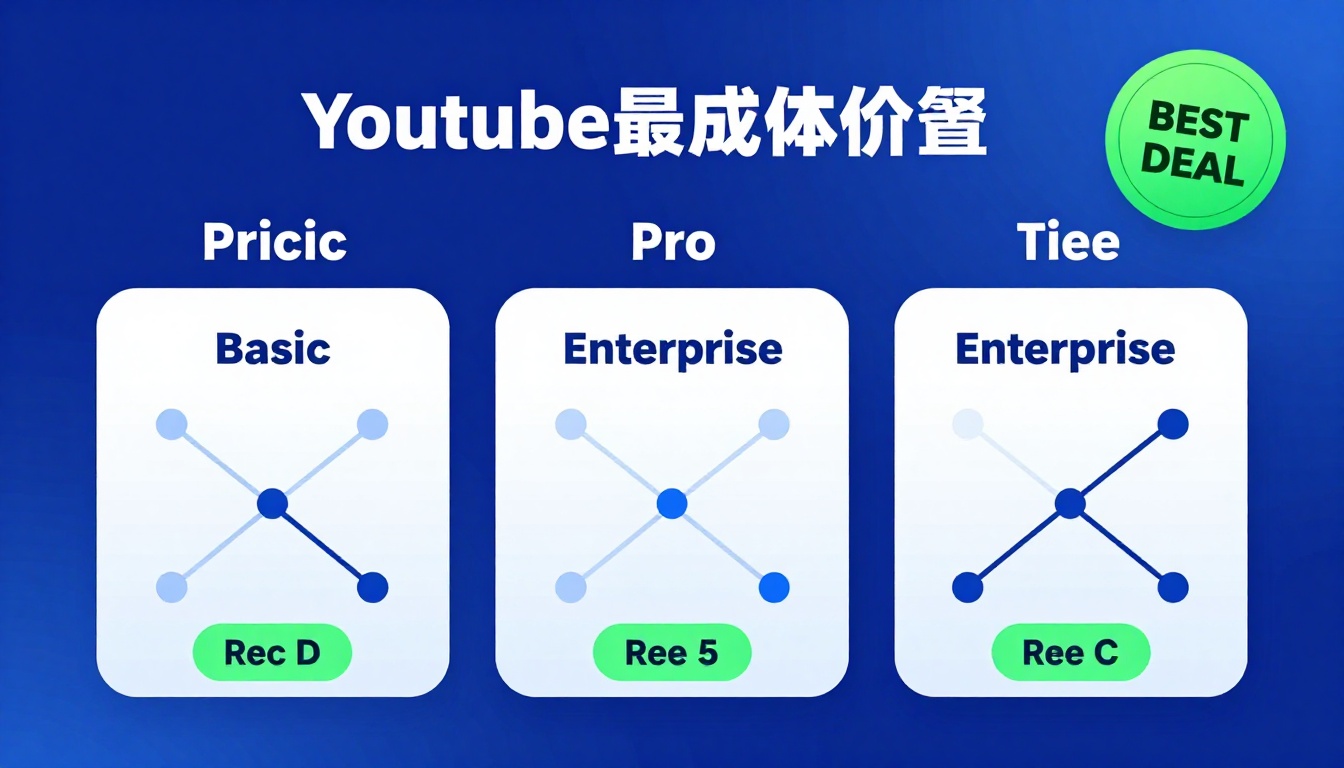YouTube thumbnail marketing style. Pricing tier comparison visual.
Three pricing boxes: Basi